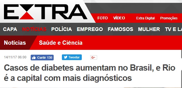casos de diabetes cresce no Brasil